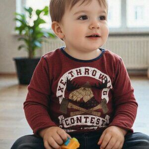 Hatley Moose Axe Throwing Contest Long Sleeve T-Shirt 2T